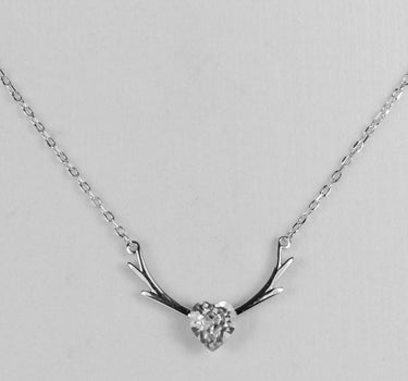 LUISIA Filigrane Damen Halskette mit Hirschkopf - 925 Silber Schmuck mit Zirkonia