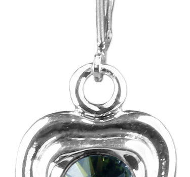 LUISIA® Ohrringe Lisanne Herzanhänger mit Kristallen von Swarovski® - Olivgrün