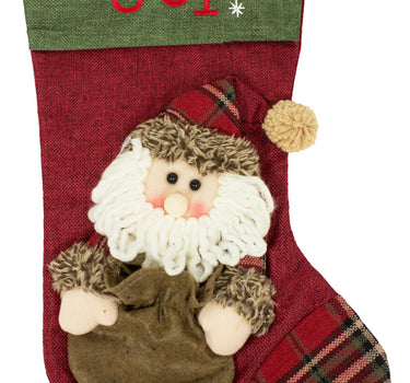 XL Nikolaus Stiefel Weihnachtsstrumpf zum Befüllen 45 cm - 3D Weihnachtsmann Joy
