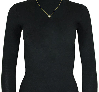 LUISIA Halskette "Ciri" mit Kristallen von Swarovski - 11 mm - Silber / Black Diamond