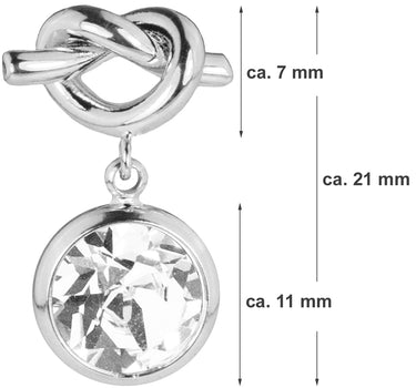 LUISIA Ohrringe mit Knoten und Kristall von Swarovski - Silber / Ocean Delite