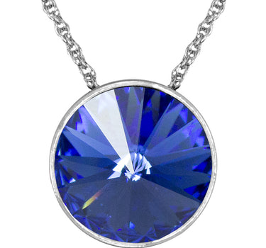 LUISIA® Halskette "Sinja" mit Kristallen von Swarovski® - 14 mm - Silber / Sapphire