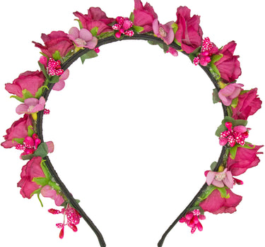 Blumen Haarreif "Sabia" mit Rosen und Blüten | Pink