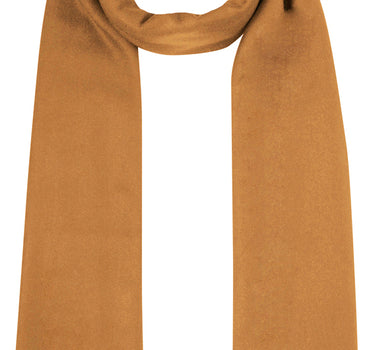 Fransen Schal Stola mit Kaschmir uni - Cognac