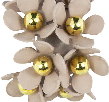 LUISIA Halb Creolen Ohrstecker Mia mit Blüten - 16 Karat vergoldet Altrosa