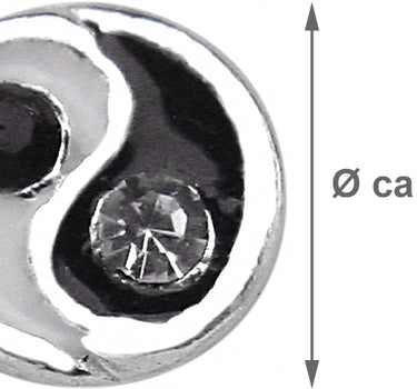 LUISIA Ohrstecker Yin Yang mit Kristall von Swarovski - 925 Sterling Silber