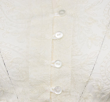 Bergweiss Trachten Hochgeschlossene Damen Spitzen Dirndlbluse Xia - Ecru