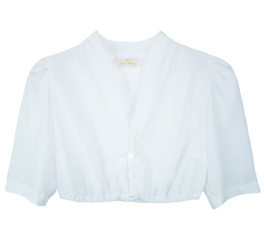 Pierre Marcel Seidige Damen Dirndlbluse Melina mit V-Ausschnitt - Weiß