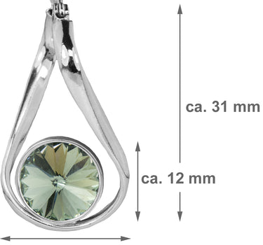 LUISIA Geschwungene Ohrringe "Alea" mit Kristall von Swarovski - Silber / Black Diamond