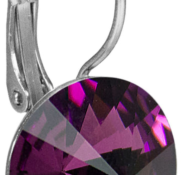 LUISIA 14 mm Ohrringe Rivoli mit Kristallen von Swarovski - Amethyst / Pflaume