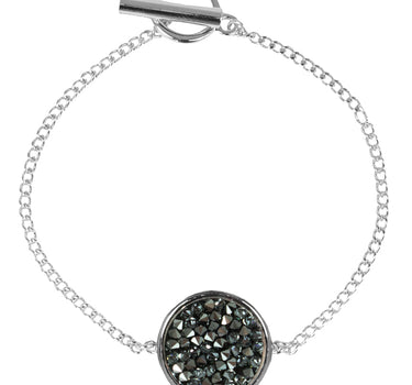 LUISIA Silbernes Damen Armband mit schwarzen Kristallen von Swarovski