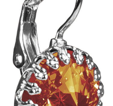 LUISIA Kronen Ohrringe "Vivana" mit Swarovski Element | Light Topaz - Hellbraun