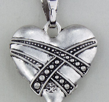 LUISIA Halskette Paula mit Herzanhänger und Kristall von Swarovski - Altsilber