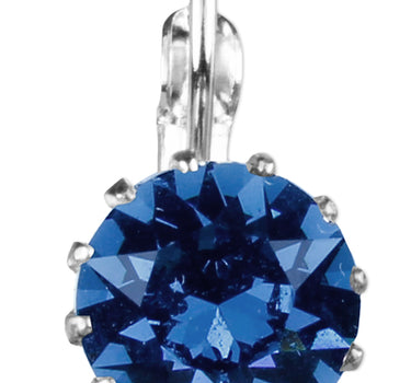 LUISIA® Ohrringe Grazia mit Kronen Anhänger und Kristall von Swarovski® - Ozeanblau