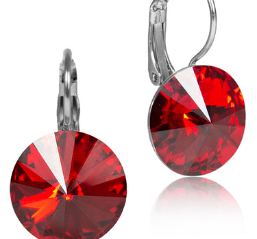 LUISIA® 12 mm Ohrringe Rivoli mit Kristallen von Swarovski® - Light Siam / Rot