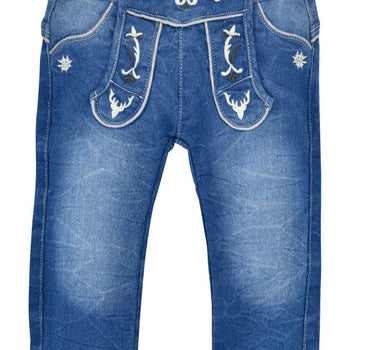 BONDI Lange Trachten Jeans "Gipfelkraxler" Jogg Denim für Jungen 91469 | Blau