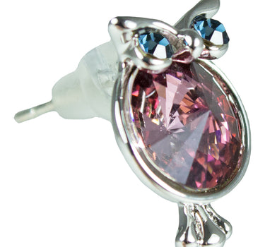 LUISIA Eulen Ohrstecker mit Kristallen von Swarovski - Lila