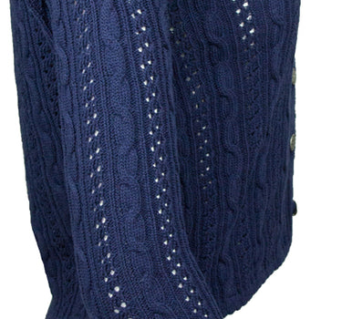 Huber Damen Trachten Strickjacke "Auri" mit Stehkragen | Marine Blau