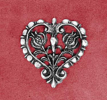 Trachten Schultertasche mit Herz Applikation | Koralle