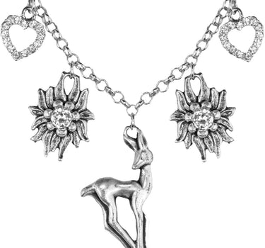 LUISIA® Trachten Halskette Felicitas mit Reh und Kristallen von Swarovski®