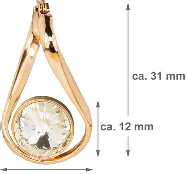 LUISIA Geschwungene Ohrringe "Alea" mit Kristall von Swarovski - Rosegold / Crystal