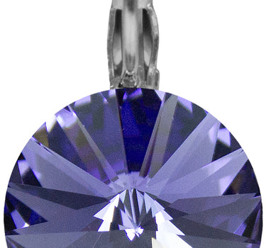 LUISIA 12 mm Ohrringe Rivoli mit Kristallen von Swarovski - Tanzanite / Lila