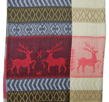 Halstuch Schal mit Hirsch Stickereien | Rot