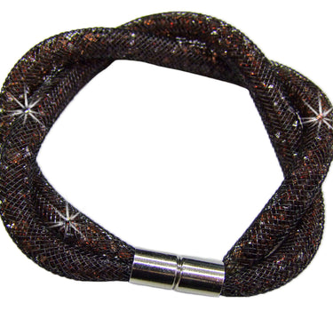 Stardust Armband zweireihig gedreht Dunkelbraun