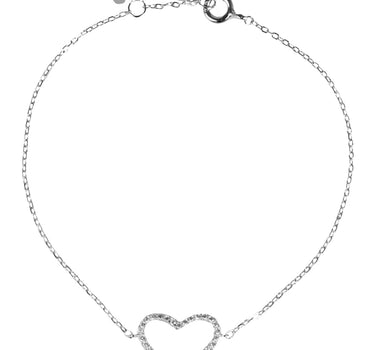 LUISIA Filigranes Damen Armband mit Strass Herz - 925 Silber mit Zirkonia