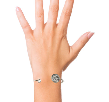 LUISIA Einreihiger Armreif "Moonlight" mit Kristallen von Swarovski - Silber / Bermuda Blue