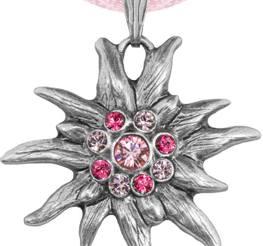 Edelweiß Halskette mit Kristallen von Swarovski® - Rosa