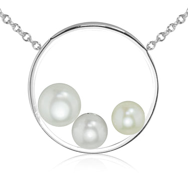 LUISIA Halskette "Ring mit Perlen" 67029 | 925 Silber (50 cm Länge)