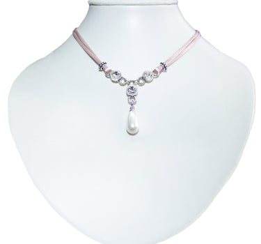 LUISIA Halskette Cami mit Kristallen von Swarovski und Perle - Rosa