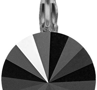 LUISIA 12 mm Ohrringe Rivoli mit Kristallen von Swarovski -  Jet / Schwarz