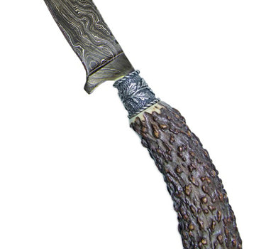 Funk Hirschhorn Trachtenmesser mit Damastklinge und Zierfigur | Wildschwein