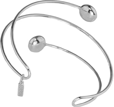 LUISIA Spiral Armreif "Fjella" mit zwei Kristallen von Swarovski - Silber / Light Rose