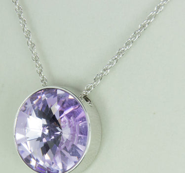 LUISIA Halskette "Sinja" mit Kristallen von Swarovski - 14 mm - Silber / Violet