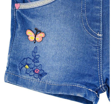 BONDI Baby Kinder Jeansshorts "Butterfly"- Blau | Kurze Jeans