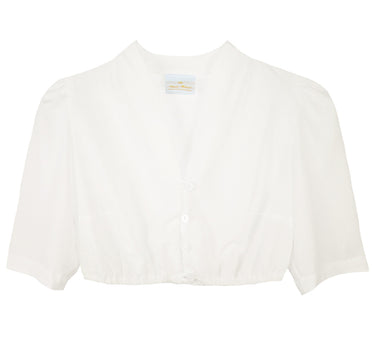 Pierre Marcel Seidige Damen Dirndlbluse Melina mit V-Ausschnitt - Creme