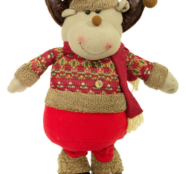 Rentier Dekofigur für Weihnachten - Stehfigur mit ausziehbaren Beinen - 80 x 34 cm