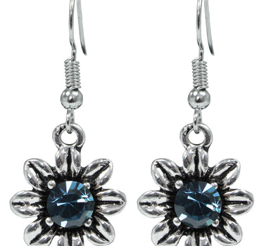 Blumen Collier mit Ohrhängern - Ozeanblau