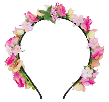 Blumen Haarreif "Sabia" mit Rosen und Blüten | Pink Creme