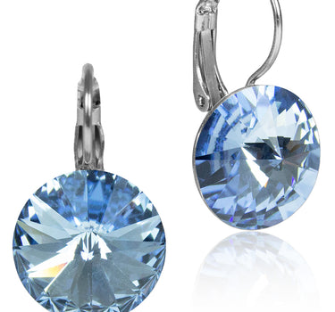 LUISIA® 14 mm Ohrringe Rivoli mit Kristallen von Swarovski® - Light Safir / Hellblau