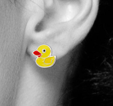 LUISIA Ohrstecker "Kinder Ohrringe Gelbe Ente" 925 Silber