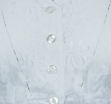 Pierre Marcel Damen Halbarm Spitzen Dirndlbluse Ylvie mit Stehkragen - Weiß