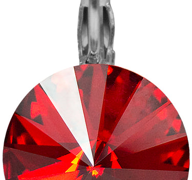 LUISIA 12 mm Ohrringe Rivoli mit Kristallen von Swarovski - Light Siam / Rot