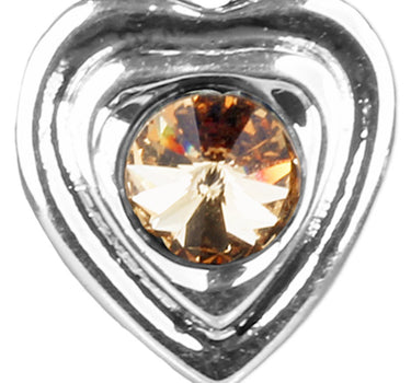 LUISIA® Ohrringe Lisanne Herzanhänger mit Kristallen von Swarovski® - Hellbraun