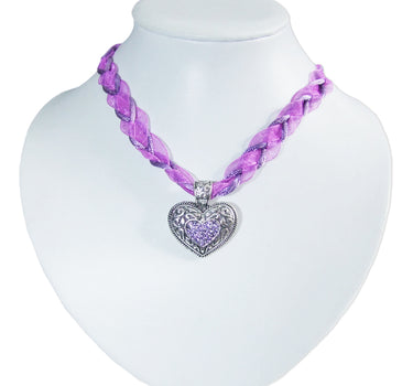 LUISIA Geflochtene Halskette Raina - Lila