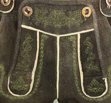 SCHWEIGERT´s Kurze Hirsch Lederhose Hector mit Träger - Moor Dunkelbraun | Exklusiv von MADDOX