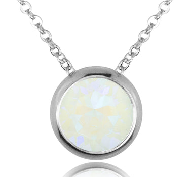 LUISIA Halskette "Ciri" mit Kristallen von Swarovski - 11 mm - Silber / Light Grey Delite